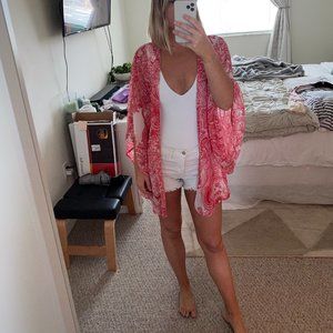 Forever 21 Red Paisley Kimono